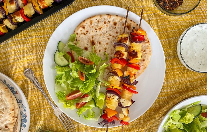 Halloumi and Pineapple Skewers