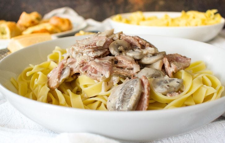 Ham and Mushroom Tagliatelle