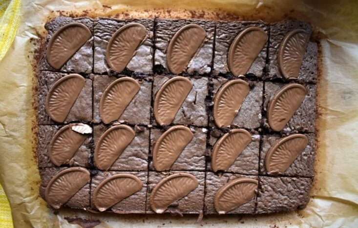 Terry’s Chocolate Orange Brownies - DonnaDundas.co.uk